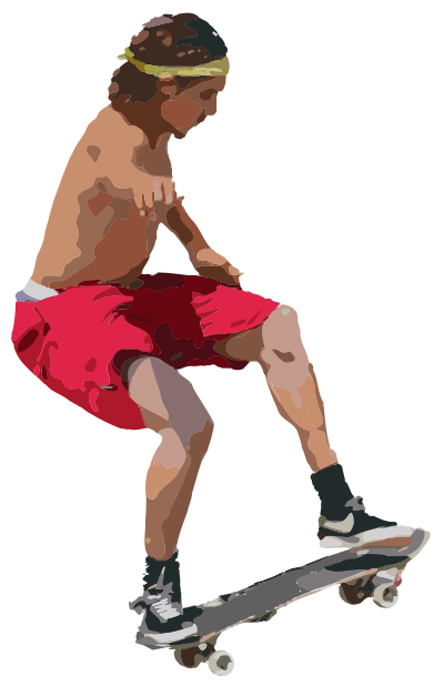 Jumping on a Skateboard clipart