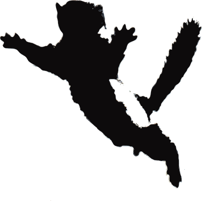Jumping squirrel silhouette clipart