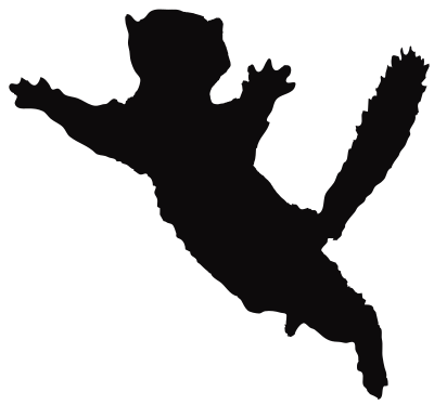 Jumping squirrel silhouette remix clipart