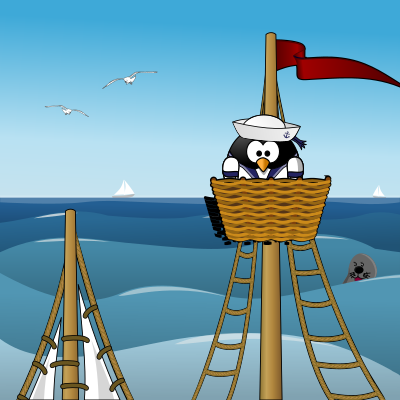 June calendar page: Watching the seven seas clipart