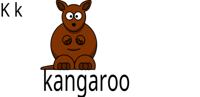 K for kangaroo clipart