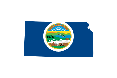 Kansas State Outline with Flag Background clipart