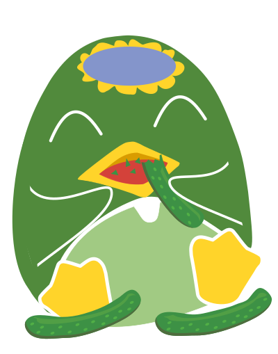 Kappa Eating Cucumber clipart