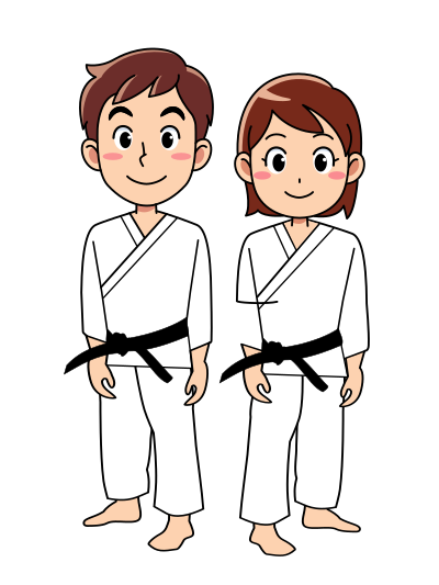 Karate Couple - Full Body Remix clipart