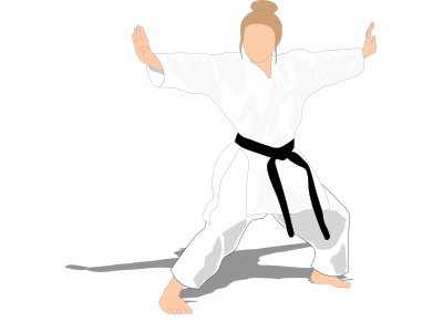 Karate girl clipart
