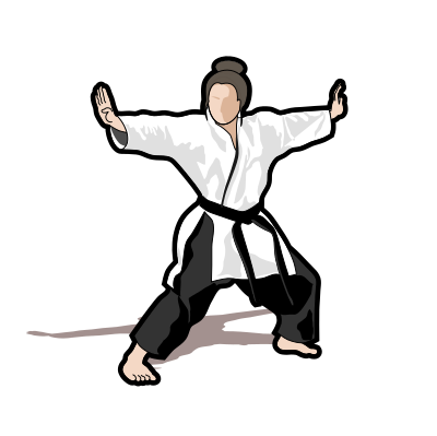 Karate girl clipart