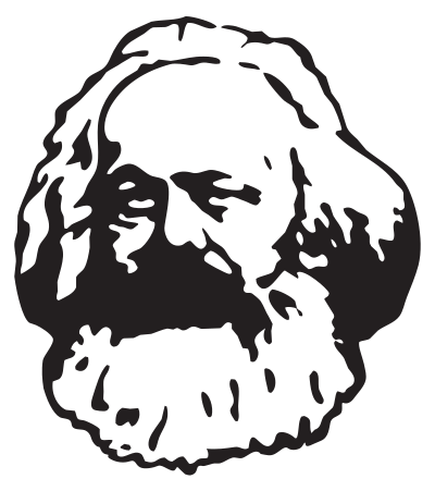 Karl Marx Head - 200 years clipart
