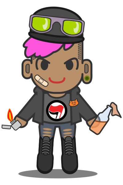 Kawaii Antifa (w antifa logo) clipart