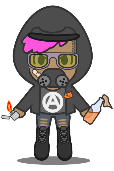 Kawaii Antifa (w gas mask) clipart