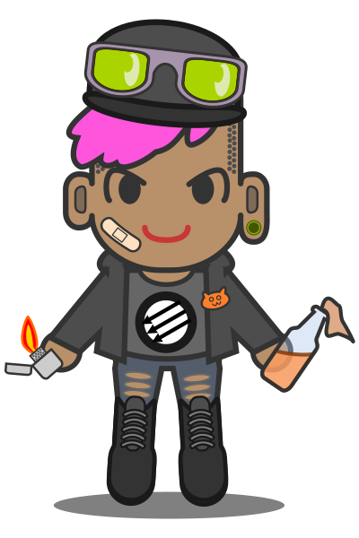 Kawaii Antifa (With 3 arrow logo) clipart