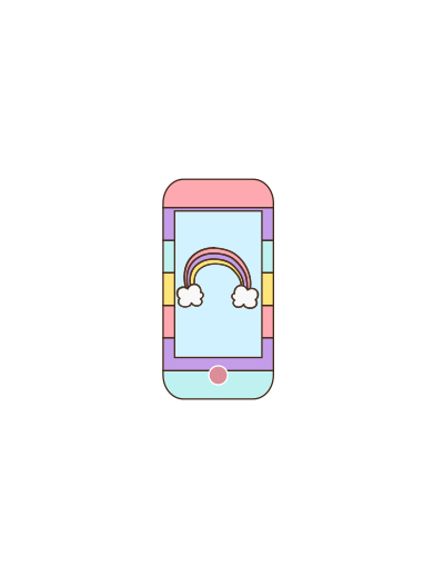 Kawaii cell phone clipart