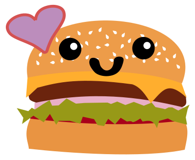 Kawaii Hamburger clipart