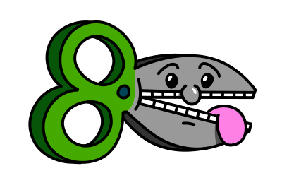 Kawaii OPEN Scissor clipart