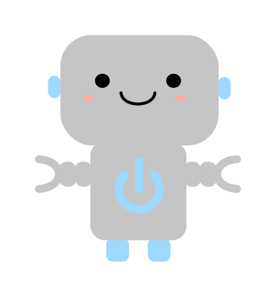 Kawaii Robot with Power Symbol clipart