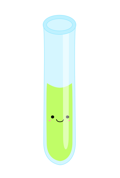 Kawaii test tube with liquid clipart