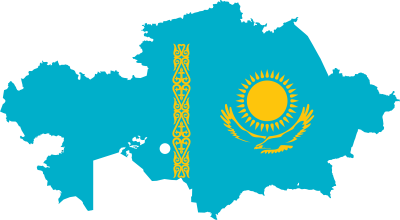 Kazakhstan Flag Map clipart