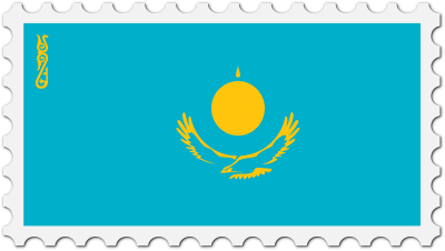 Kazakhstan flag stamp clipart