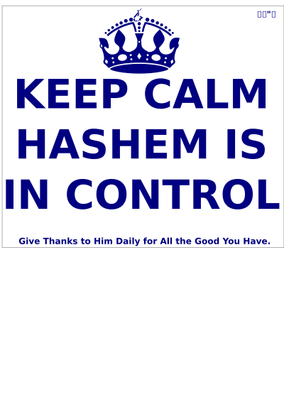 Keep Calm Hashem is in Control clipart