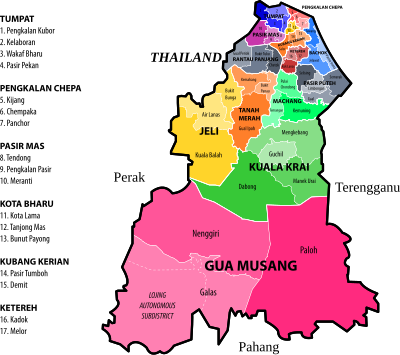 Kelantan new electoral map (March 2017) clipart