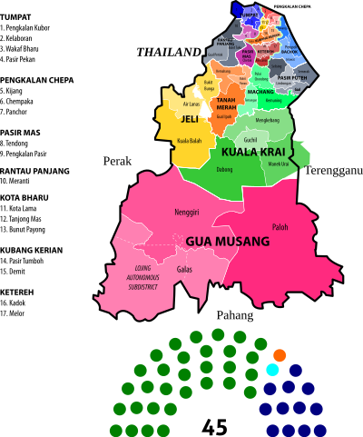Kelantan State Legislative Assembly Constituencies (2013) clipart