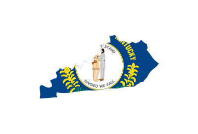 Kentucky State Outline with Flag Background clipart