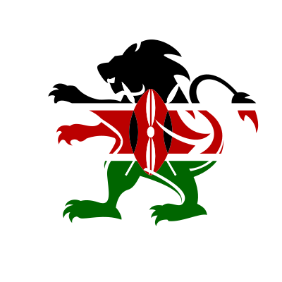Kenya flag lion emblem clipart