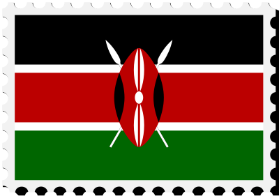 Kenya flag stamp clipart