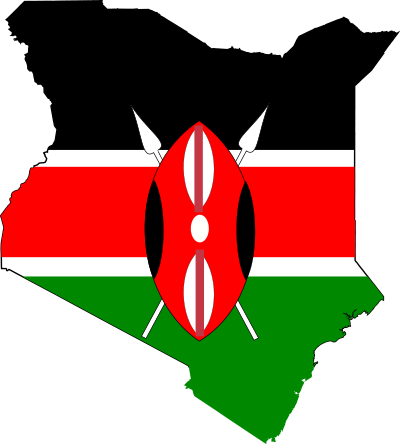 Kenya map flag clipart