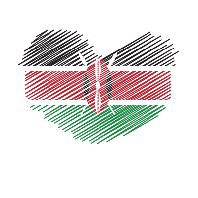 Kenyan flag heart symbol clipart