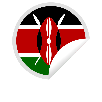Kenyan flag round sticker clipart