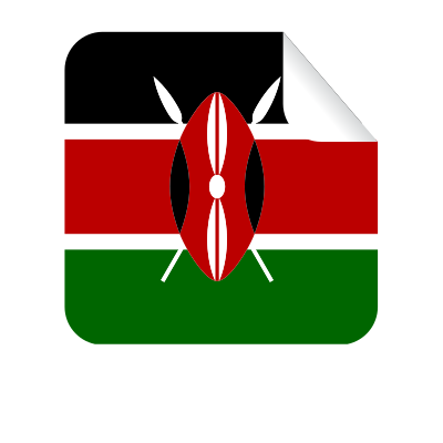 Kenyan flag square sticker clipart