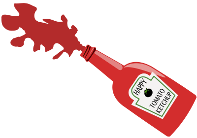Ketchup Bottle Splatter clipart