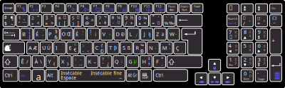 Keyboard Asus K93SM Bépo version clipart