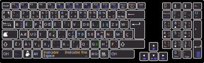 Keyboard Asus K93SM Linux Bépo version clipart
