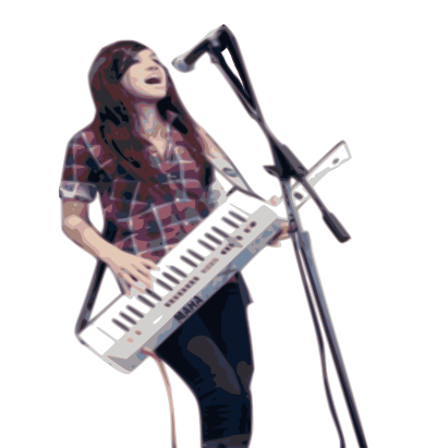 Keytar lady clipart