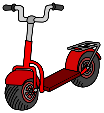Kick scooter - coloured clipart