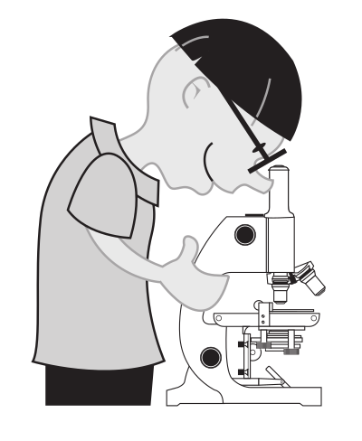 Kid at a microscope clipart