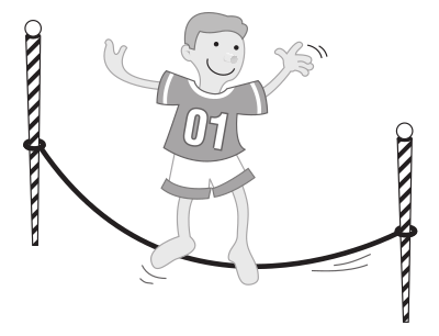 Kid balancing on a string clipart