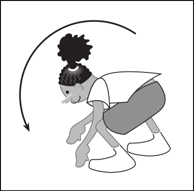 Kid bending over clipart