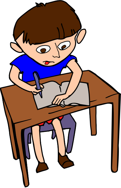 Kid In Classroom Color clipart