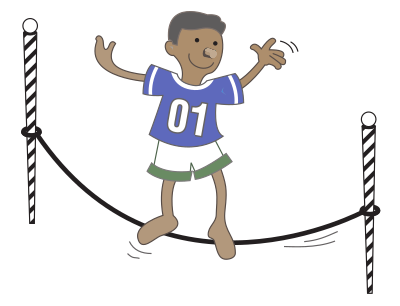 Kid on Tightrope - Colour Remix clipart