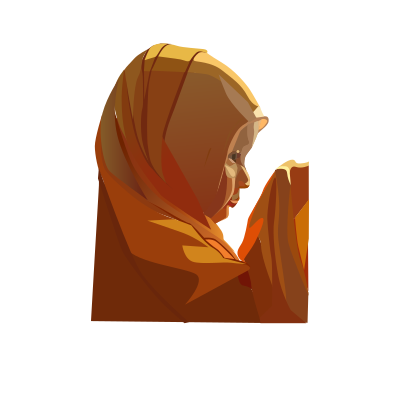 Kid pray (redraw) clipart