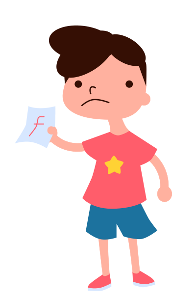 Kid with an F clipart