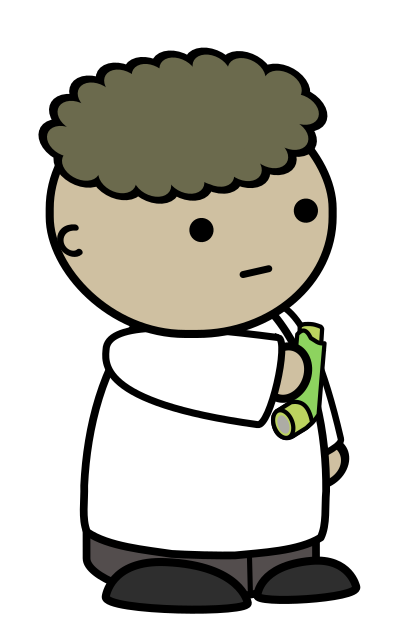 Kid with Asthma Inhaler clipart