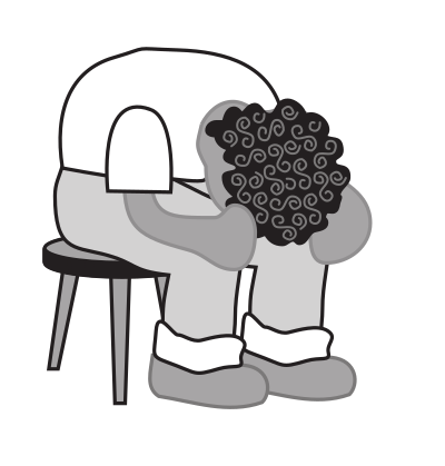 Kid with head down clipart
