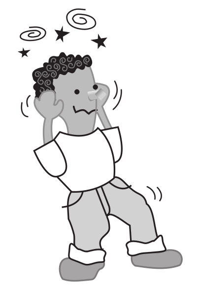 Kid with headache clipart
