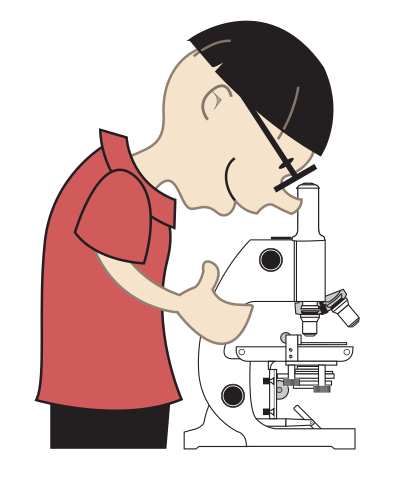 Kid with Microscope clipart