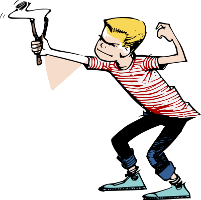 Kid with Slingshot - Colour Remix clipart