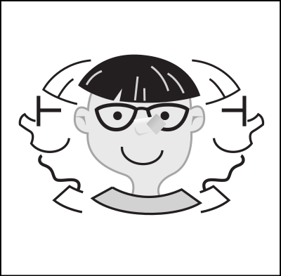 Kid with three faces clipart