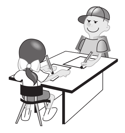 Kids at Table clipart